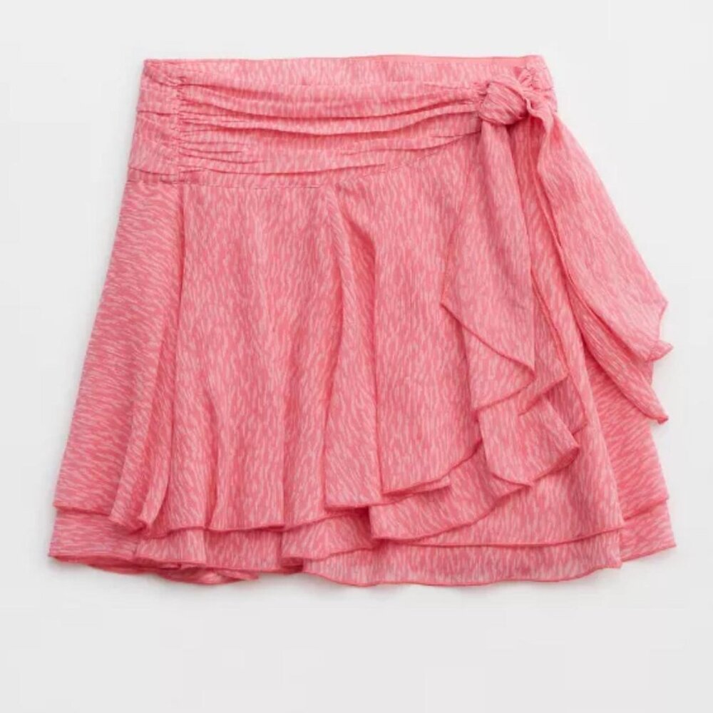aerie chiffon wrap skirt